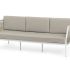 4SiS "Касабланка" диван 3-местный плетеный из роупа, каркас алюминий белый муар, роуп бежевый 20мм, ткань бежевая 15052