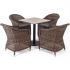4SiS Каффе обеденная группа на 4 персоны, стулья коричневые