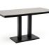 "Каффе" обеденный стол из HPL 140х70см, цвет "серый гранит", подстолье двойное черное