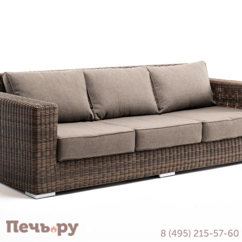 4SiS Боно диван из искусственного ротанга трехместный, цвет коричневый фото 3