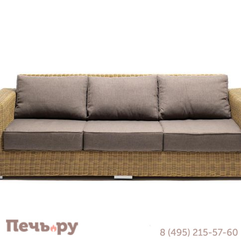 4SiS Боно диван из искусственного ротанга трехместный, цвет соломенный фото 2