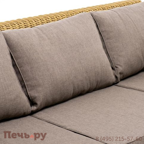 4SiS Боно диван из искусственного ротанга трехместный, цвет соломенный фото 4