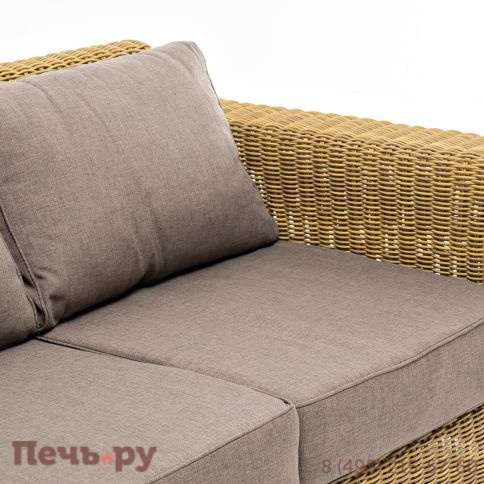 4SiS Боно диван из искусственного ротанга трехместный, цвет соломенный фото 5