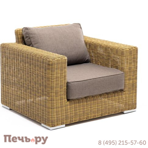 4SiS Боно кресло из искусственного ротанга, цвет соломенный фото 3