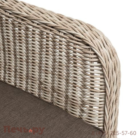 4SiS Гляссе диван трехместный из искусственного ротанга, цвет бежевый фото 4