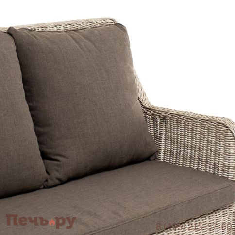 4SiS Гляссе диван трехместный из искусственного ротанга, цвет бежевый фото 5