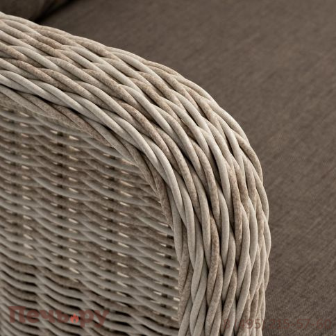 4SiS Гляссе диван трехместный из искусственного ротанга, цвет бежевый фото 6