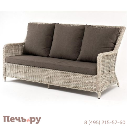 4SiS Гляссе диван трехместный из искусственного ротанга, цвет бежевый фото