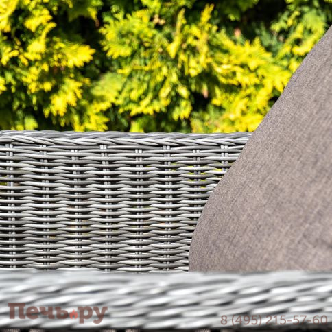 4SiS Гляссе диван трехместный из искусственного ротанга, цвет графит фото 5