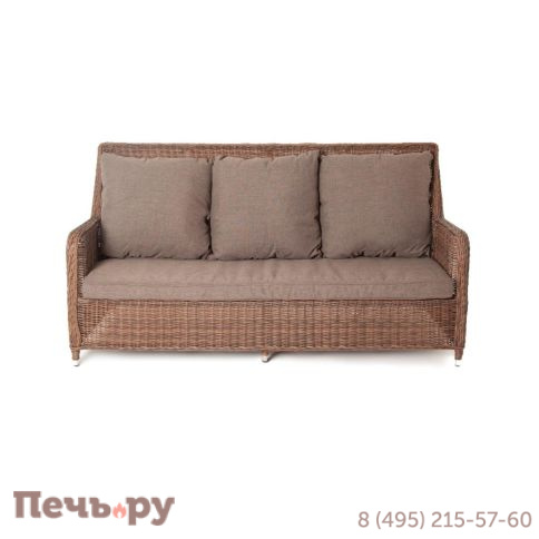 4SiS Гляссе диван трехместный из искусственного ротанга, цвет коричневый фото 3