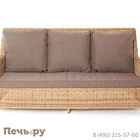 4SiS Гляссе диван трехместный из искусственного ротанга, цвет соломенный фото 11