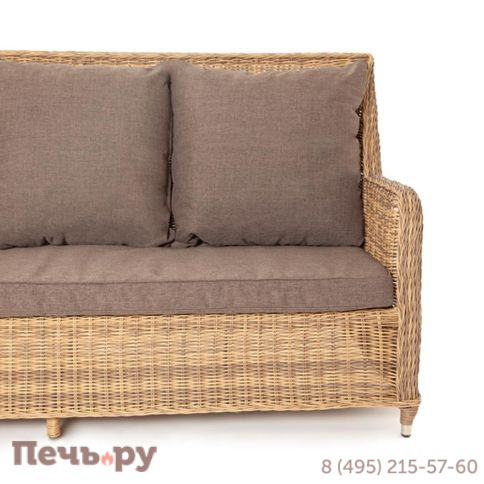 4SiS Гляссе диван трехместный из искусственного ротанга, цвет соломенный фото 12