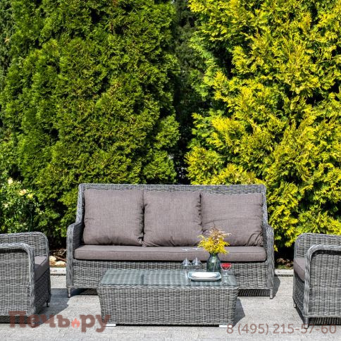 4SiS Гляссе кресло плетеное из искусственного ротанга, цвет графит фото 2