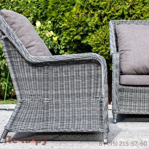 4SiS Гляссе кресло плетеное из искусственного ротанга, цвет графит фото 5
