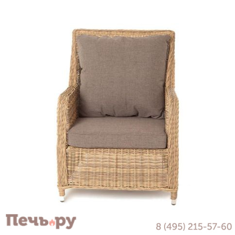 4SiS Гляссе кресло плетеное из искусственного ротанга, цвет соломенный фото 2