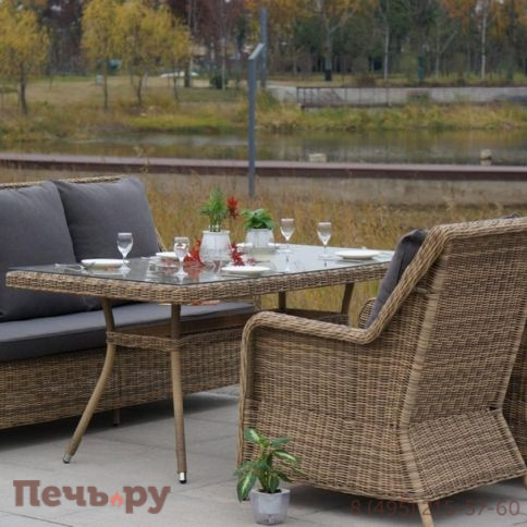 4SiS Гляссе кресло плетеное из искусственного ротанга, цвет соломенный фото 6