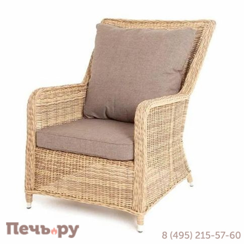 4SiS Гляссе кресло плетеное из искусственного ротанга, цвет соломенный фото