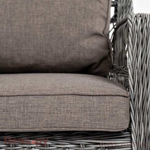 4SiS Гранд Латте диван трехместный из искусственного ротанга, цвет графит фото 12