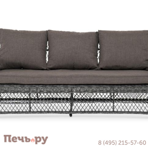 4SiS Гранд Латте диван трехместный из искусственного ротанга, цвет графит фото 2