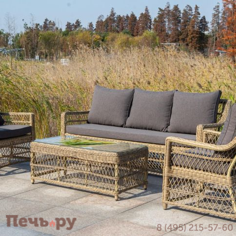 4SiS Гранд Латте кресло из искусственного ротанга, цвет соломенный фото 3