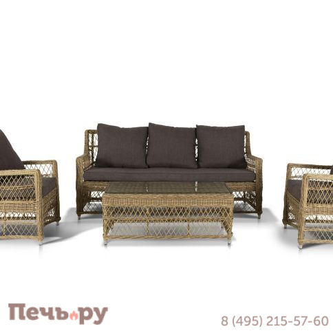 4SiS Гранд Латте кресло из искусственного ротанга, цвет соломенный фото 4