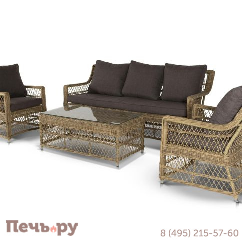 4SiS Гранд Латте кресло из искусственного ротанга, цвет соломенный фото 5