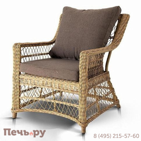 4SiS Гранд Латте кресло из искусственного ротанга, цвет соломенный фото