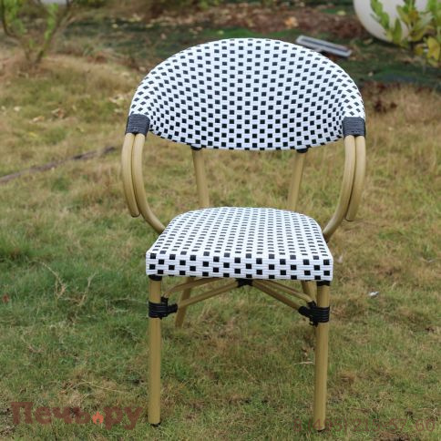 4SiS Грас плетеный стул из искусственного ротанга, цвет черный фото 4