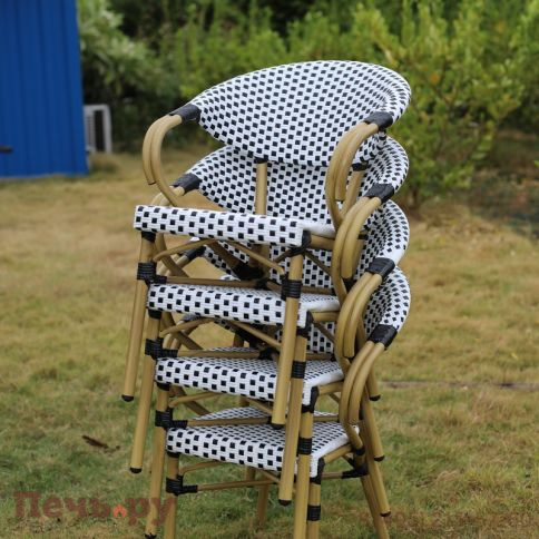 4SiS Грас плетеный стул из искусственного ротанга, цвет черный фото 7