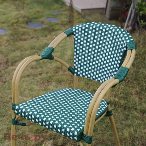 4SiS Кабри плетеный стул из искусственного ротанга, цвет зеленый фото 6