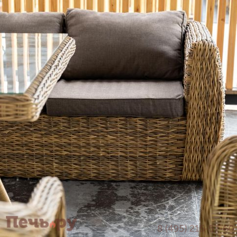 4SiS Кальяри диван из искусственного ротанга (гиацинт) трехместный, цвет соломенный фото 11