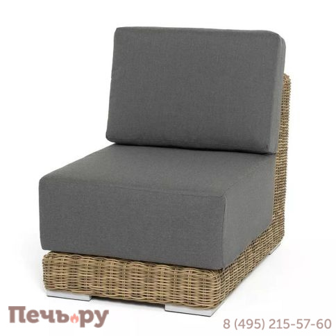 4SiS Капри модуль диванный прямой с подушками, цвет соломенный фото