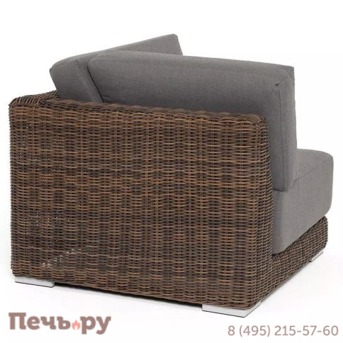 4SiS Капри модуль диванный угловой с подушками, цвет коричневый фото 6