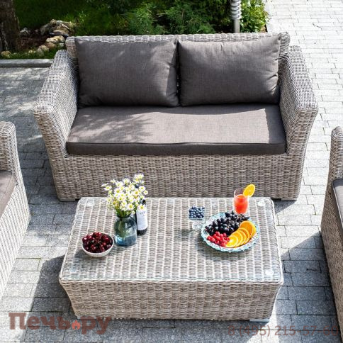 4SiS Капучино диван из искусственного ротанга двухместный, цвет бежевый фото 2