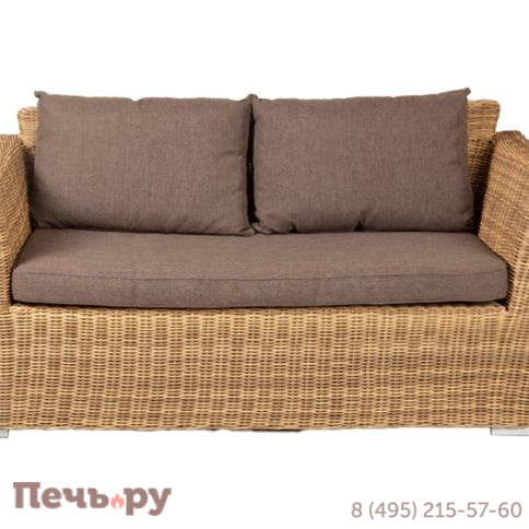 4SiS Капучино диван из искусственного ротанга двухместный, цвет соломенный фото 10