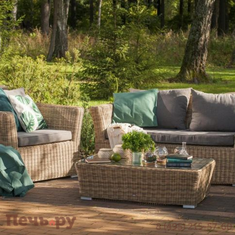 4SiS Капучино диван из искусственного ротанга двухместный, цвет соломенный фото 2