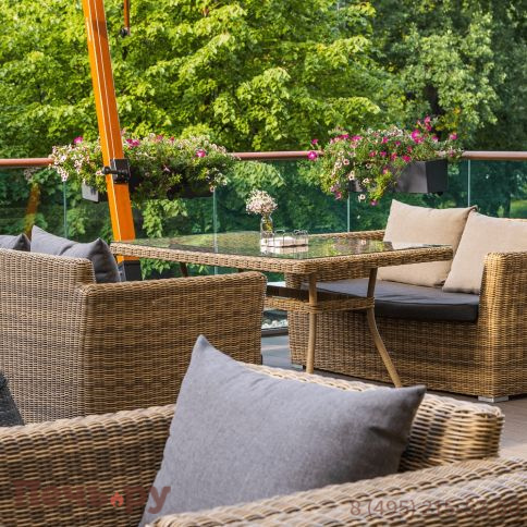 4SiS Капучино диван из искусственного ротанга двухместный, цвет соломенный фото 3