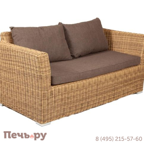 4SiS Капучино диван из искусственного ротанга двухместный, цвет соломенный фото 9