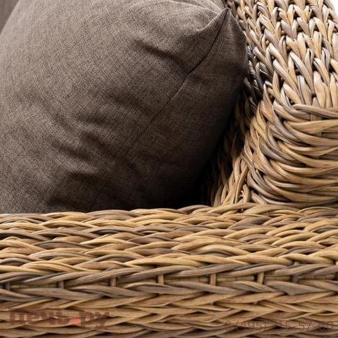 4SiS Капучино диван из искусственного ротанга (гиацинт) двухместный, цвет соломенный фото 13