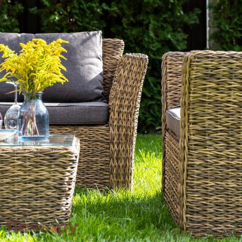 4SiS Капучино диван из искусственного ротанга (гиацинт) двухместный, цвет соломенный фото 2