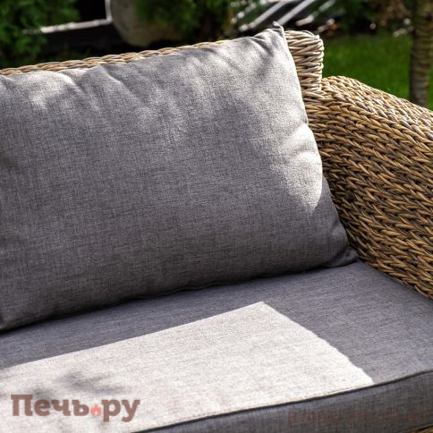 4SiS Капучино диван из искусственного ротанга (гиацинт) двухместный, цвет соломенный фото 3