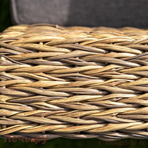 4SiS Капучино диван из искусственного ротанга (гиацинт) двухместный, цвет соломенный фото 8