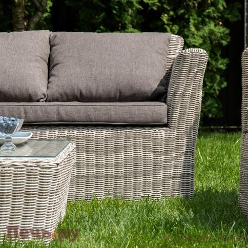 4SiS Капучино диван из искусственного ротанга трехместный, цвет бежевый фото 4