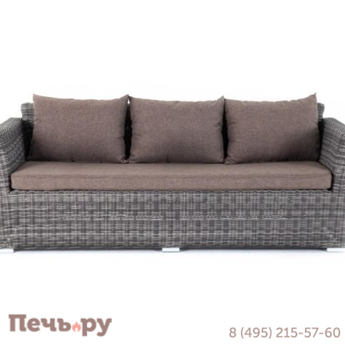 4SiS Капучино диван из искусственного ротанга трехместный, цвет графит фото 10