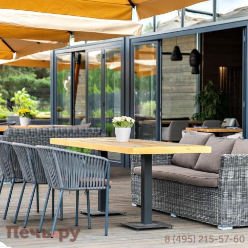 4SiS Капучино диван из искусственного ротанга трехместный, цвет графит фото 4