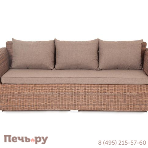4SiS Капучино диван из искусственного ротанга трехместный, цвет коричневый фото 4