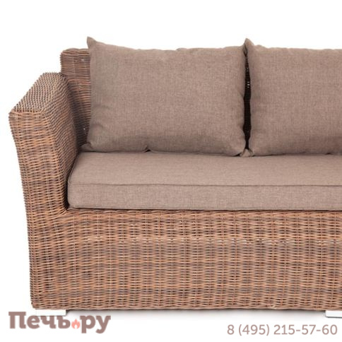 4SiS Капучино диван из искусственного ротанга трехместный, цвет коричневый фото 5