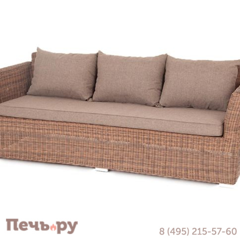 4SiS Капучино диван из искусственного ротанга трехместный, цвет коричневый фото 6