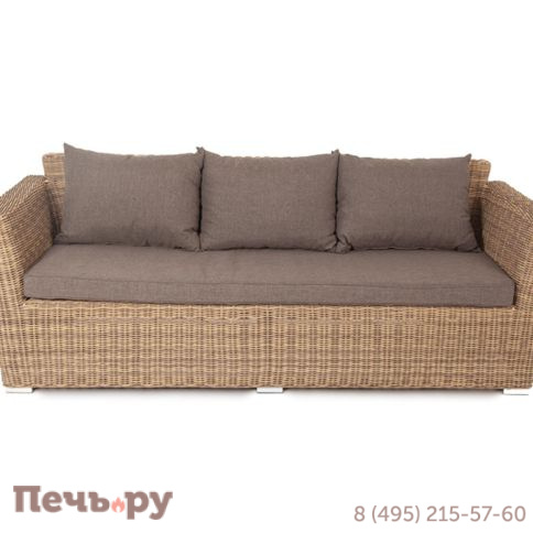 4SiS Капучино диван из искусственного ротанга трехместный, цвет соломенный фото 11