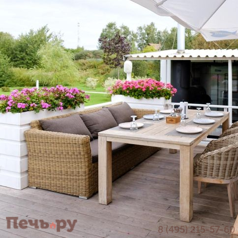 4SiS Капучино диван из искусственного ротанга трехместный, цвет соломенный фото 8